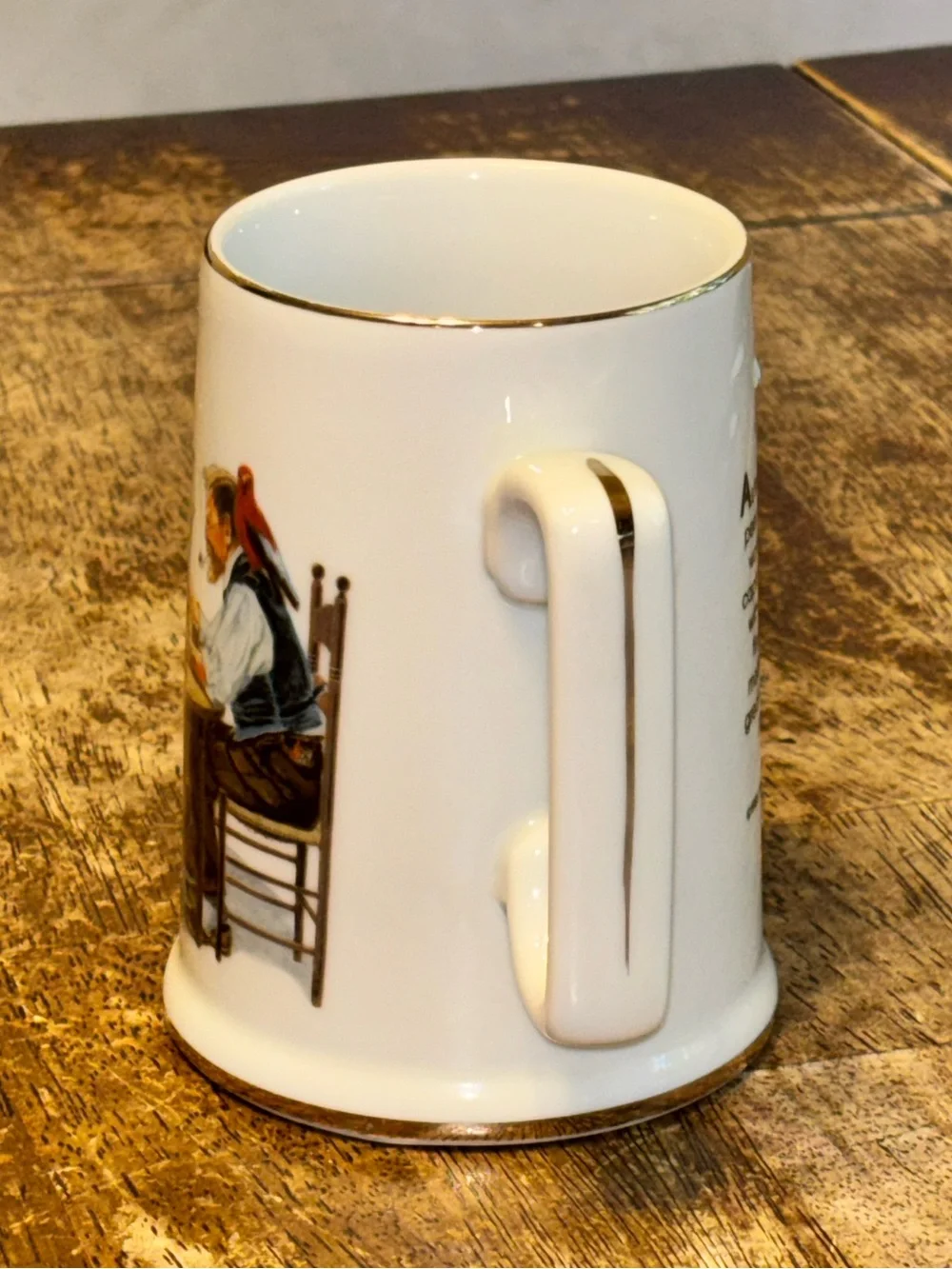 Vintage Norman‎ Rockwell Coffee Cup Grandpa Builds Ship-